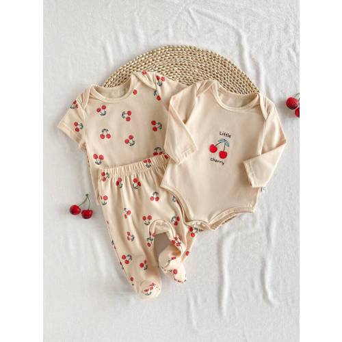 Newborn Baby Girls 4pcs/Set Cute Home Casual "Daddy's Girl" Letter Print Long Sleeve Bodysuit, Full Print Long Pants, Hat & Bow Headband | SHEIN USA