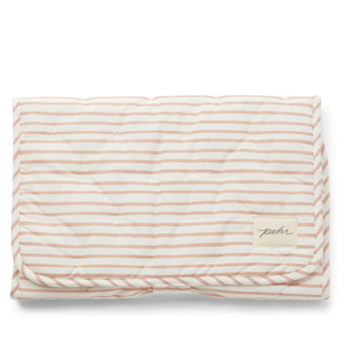 Striped On the Go Portable Changing Pad - Away Rose Pink
