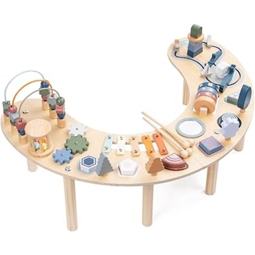 Montessori Activity Table for 1-3 Year Old | Large Size Busy Board & Sensory Toys | Learning Activity Center for Baby for 1 Year Old Boy or Girl