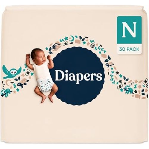 Luxury Disposable Baby Diapers Newborn Size I 30 Count I Ultra Soft Comfort, Absorbent Core for Day & Night Use, Wetness Indicator, Gentle Materials, Secure Fit