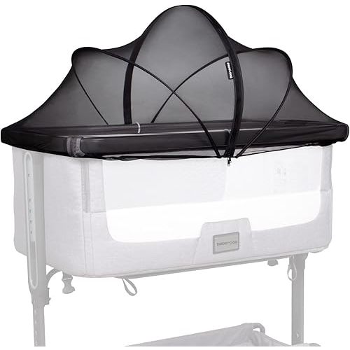 Beberoad Love Bassinet Mosquito Net Cover for Baby Bassinet Cover to Keep Cats Out Mosquito Net for Bassinet/Bedside Sleeper/Travel Cribs (Black)