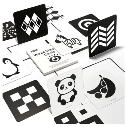 beiens High Contrast Baby Flashcards, Black White Color Newborn Brain Development Toys, Visual Stimulation Learning Activity Cards, Educational Infants Gift (Black & White(for 0-3 Months))