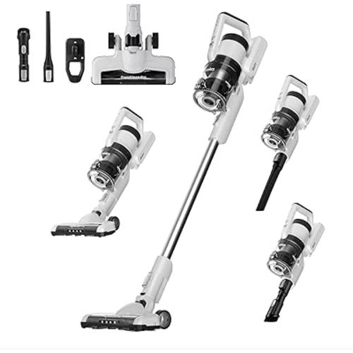 Eureka Cordless Vacuum Cleaner, Lightweight 5.3 lbs, Anti-Tangle Brushroll, Up to 40 Mins Runtime, 3 Power Modes, LED Headlights, Rechargeable Stick Vacuum, Ideal for Carpet & Hard Floor & Pet Hair
