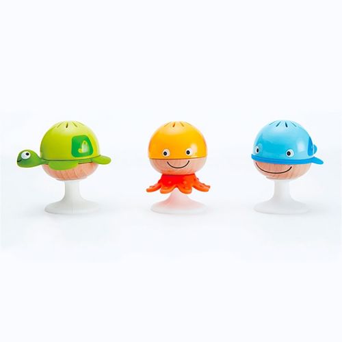 Hape: Stay-Put Sea Animal Suction Cup Rattle Set for Infant & Toddler, 3 Pieces