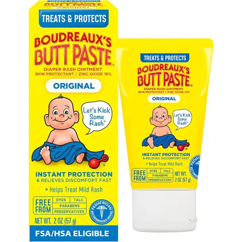 Boudreaux's Butt Paste Original Diaper Rash Cream, Ointment for Baby, 2 oz Tube