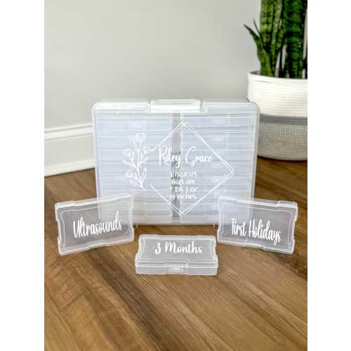 Baby Photo Box Storage, Keepsake Photo Container, Baby's First Year Time Capsule, Monthly Photo Storage, Smart Storage Solution
