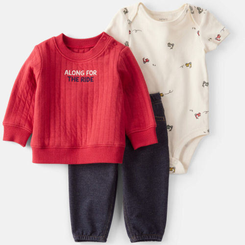 Multi Baby 3-Piece Along For The Ride Little Cardigan Set | Carter’s Oshkosh Canada