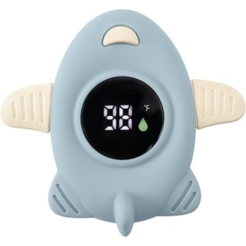 Haakaa Silicone Baby Bath Thermometer – Water Temperature Thermometer for Baby Safety, Floating Infant Bath tub Temp Thermometer for Newborns & Toddlers-Jet