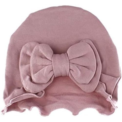 My Lello Baby Vintage Ruffle Bow Cotton Beanie Hat