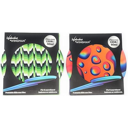 Wabob Wingman Foldable Silicone Throwing Disc - 2 Pack (Assorted Colors)