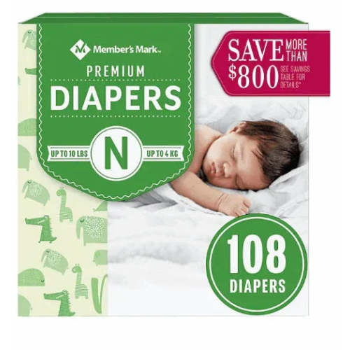 Member's Mark Premium Baby Diapers (Sizes: Newborn - 7)