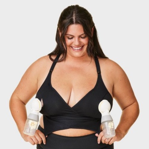Bravado! Designs Women's Original Full Cup Pumping and Nursing Bra - Black L: Organic Cotton, Modal, Spandex, Racerback, Wireless