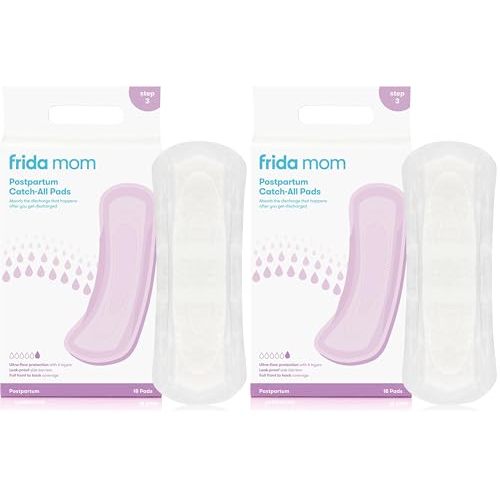 Frida Mom Postpartum Pads, Leak Proof Feminine Care Maxi Pads, 6 Layers of Protection for Maximum Absorbency (18ct) (Pack of 2)