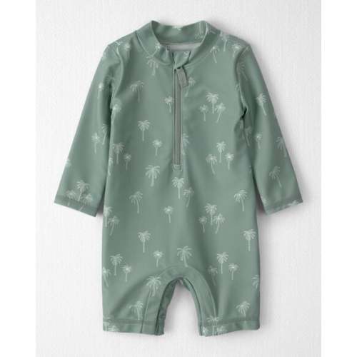 Baby Boy Recycled Long-Sleeve Rashguard Swimsuit in Palm Tree - Little Planet | Carter's