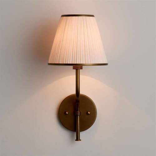 Le Moyne Brass Wall Sconce Light with Fabric Shade