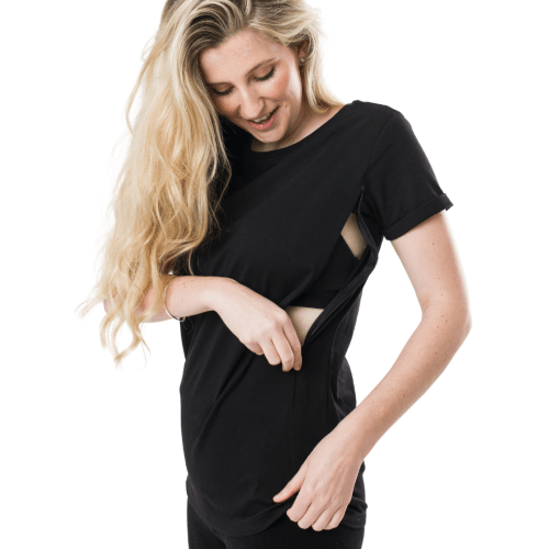 PLAIN BLACK Breastfeeding T-shirt - The Milky Tee Company