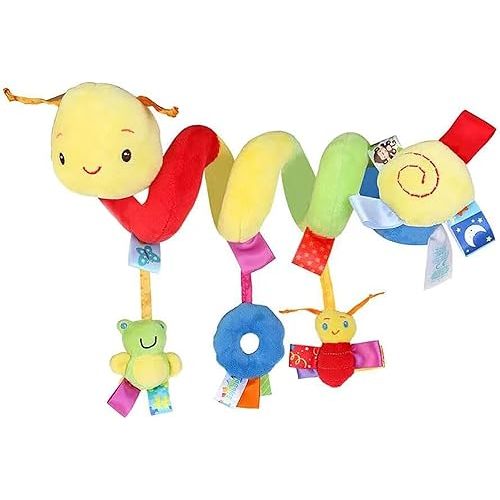Car Seat & Stroller Toy_Infant Toys Baby Sensory Interaction Cartoon Toys with Ringing Bells_Hanging or Wrapping Around The Infant Bed or Strollea