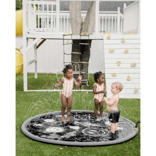 Sprinkler Splash Pad for Kids – Monochrome Smiley