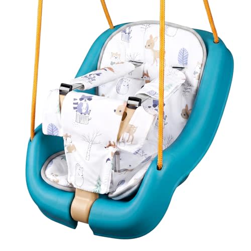 Jenaai Toddler Swing Cushion Outdoor Baby Swings Age 1-3 Jungle Animals | Soft seat Insert Pad Compatible with Swings,Detachable Machine Washable Cover, Secure Straps Attachment (Not Included Swing)