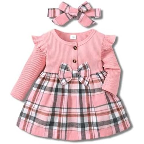 Baby Girl Dress Infant Clothes Newborn Fall Winter Outfits Plaid Dresses Cute Birthday Gifts Holiday Princess Dress for Girls