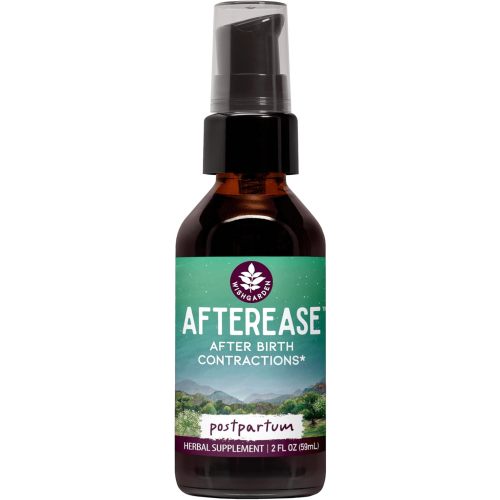 WishGarden Herbs AfterEase Drops for Postpartum Cramps & After-Birth Contractions – Liquid Herbal Supplement – Women's Postpartum Essential – 2 oz