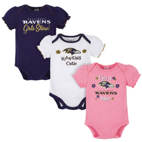 3-Pack Baby Girls Baltimore Ravens Short Sleeve Bodysuits – Gerber Childrenswear