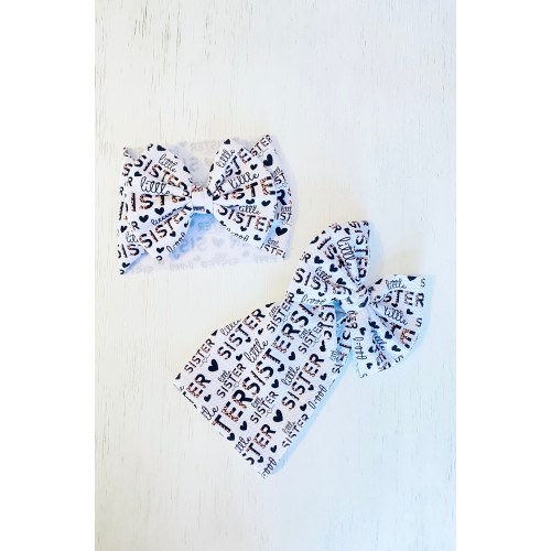 Little Sister Bow: Nylon headband, Headwrap, Piggies or Clip Hair Bow
