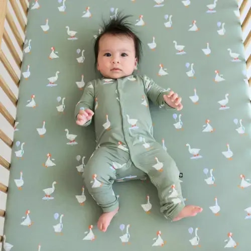 Crib Sheet in Silly Goose