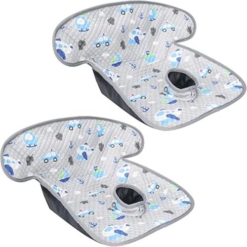 INFANZIA Dry Seat,Car Seat Protector Waterproof Carseat Liner Potty Training Toddlers, Baby and Infants, Piddle Pad for Carseats Strollers (Gray Plane Car, 2 Packs