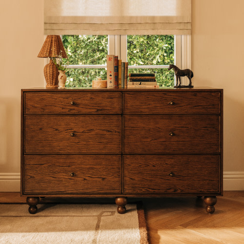 babyletto Astre 6-Drawer Wide Assembled Dresser by Nate Berkus - Toffee