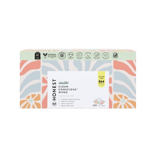 Plant-Based Baby Wipes made with over 99% Water - Sunburst - 864ct