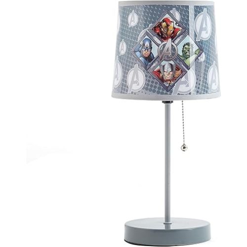 Avengers Stick Table Kids Lamp with Pull Chain, Themed Printed Decorative Shade,Metal