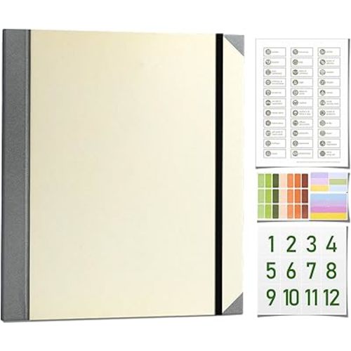 The Life Book Document Organizer - Binder for Important Documents, Document Organizer Foliofor Bills Checks Birth Certificates etc (Khaki)
