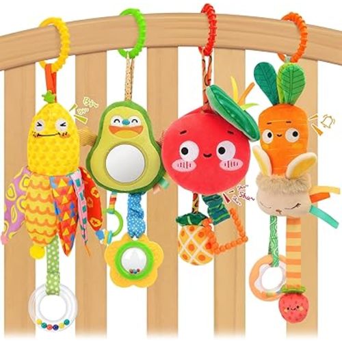 Baby Toys for 0 3 6 9 12 Months, Baby Hanging Toys, Car Seat Stroller Crib Gym Baby Rattle Toys with Teether for Newborn Infants Baby Boys Girls Gifts