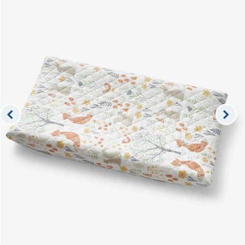Forest Animals Classic Cool Organic Cotton Percale Quilted Changing Pad Cover