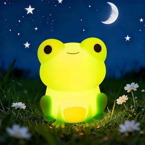 DNBFLLK Frog Night Light,Cute Night Light for Kid，Cute Frog lamp,Best Bedroom Bedside Decor Christmas Birthday Gift for Boy Girl Toddler