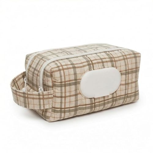 Doudle Sided Baby Diper Wipe Case,Bow Baby Wipe Holder Diaper Pouch Portable Double Layer Quilted Wipes Bag for Car,Stroller