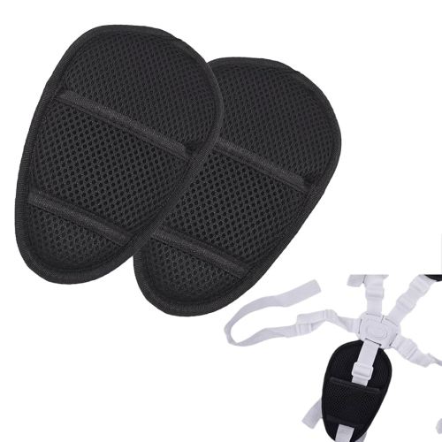 2 Pack Car Seat Crotch Cushion Universal Cushion Crotch Pads,Stroller Crotch Pads for Car Seat Pushchair for Infants Child Kids Comfort Cushion Car Seats Belt Strap Covers(Black)