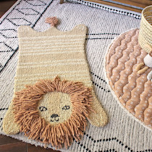 Crane Baby Hand Tufted Wool Animal Shaped Rug - Lion, 24” X 36” X 0.6”
