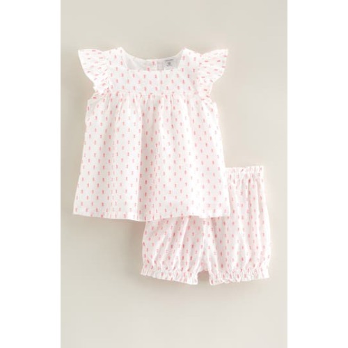 Square Neck Cotton Flutter Top & Shorts Set, 3M