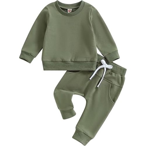 Tiaham Baby Boy Clothes Girl Outfits Fashion Sweatshirt Sweat Pant Kids Toddler Tops Pant Sets