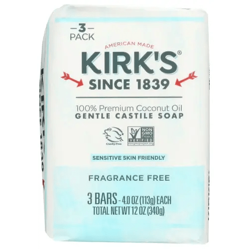 Kirks Soap Bar 3pk Frag Free