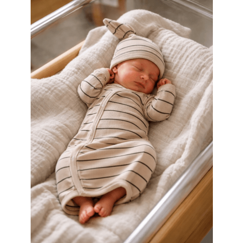 Tan/Black Stripe / Ribbed Gown