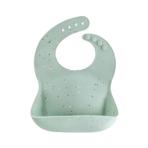 Silicone Baby Bib Cambridge Blue Confetti One Size
