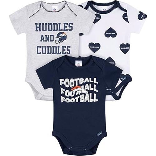 Gerber NFL baby-girls Nfl 3-pack Onesie Bodysuit