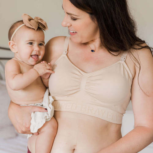 Convertible Sublime® Hands-Free Pumping & Nursing Bra | Beige