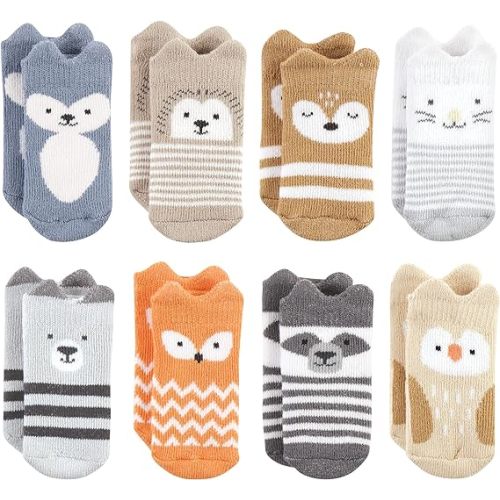 Hudson Baby Baby Girls' Cotton Rich Newborn and Terry Socks
