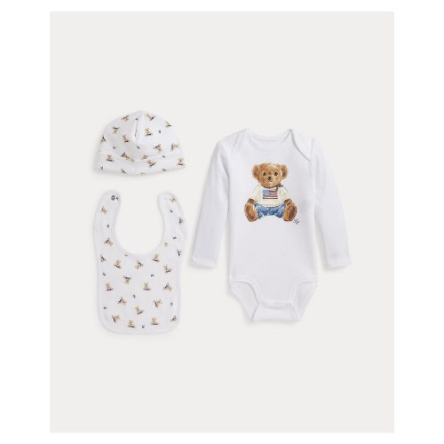 Polo Ralph Lauren Polo Bear Cotton 3-piece Gift Set (nb-9 Months) | David Jones