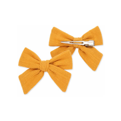 2-Pack Hair Bows w/Clips, Solid Sunflower