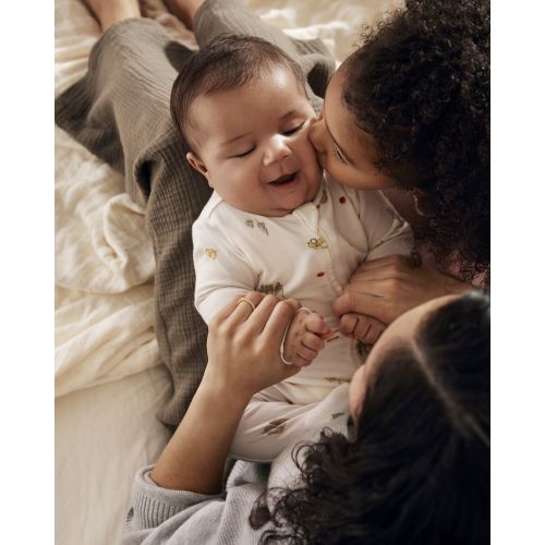 Baby New York City Print 2-Way Zip PurelySoft Sleep & Play Pajamas - Ivory - Carter's | Carter's